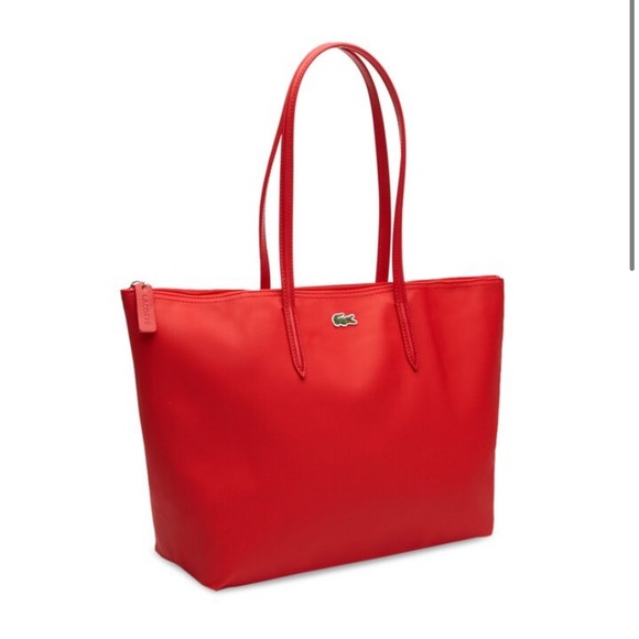 Lacoste Red Solid Tote Bag - Picture 5 of 16
